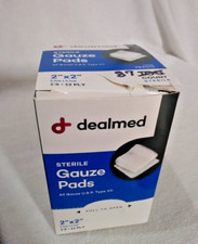 Dealmed Sterile Gauze Pad Sponges Dressing, 2" x 2" 12 Ply Singles - 87 Count
