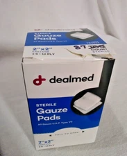 Dealmed Sterile Gauze Pad Sponges Dressing, 2" x 2" 12 Ply Singles - 87 Count