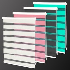 Doppelrollo Duo Rollo Fensterrollo, Klemmfix ohne Bohren, Rollo mit Kassette
