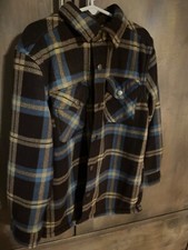 FREEDOM FOUNDRY BOYS FLEECE LINED BROWN SNAP COLLAR FLANNEL LONG SLEEVE SIZE 5/6