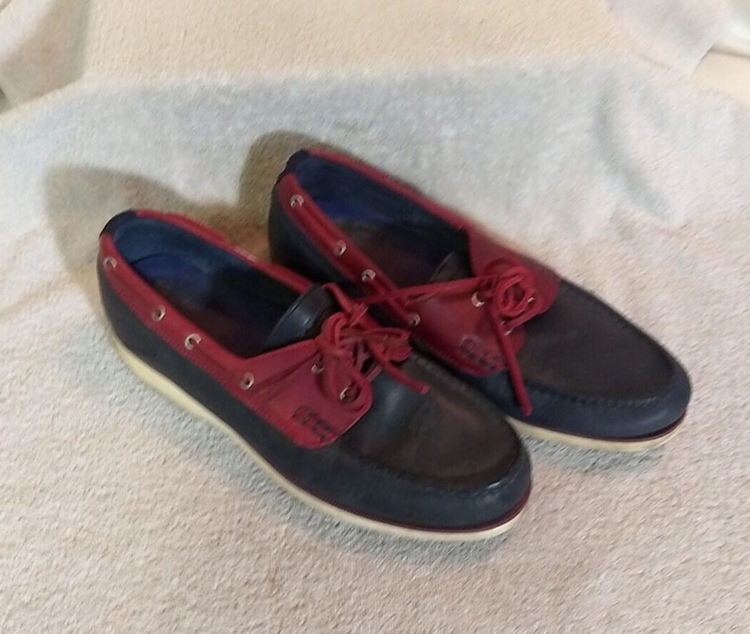 Polo Sport Mens Navy/Burgundy Casual Boat Shoes, Size: #JJ20+