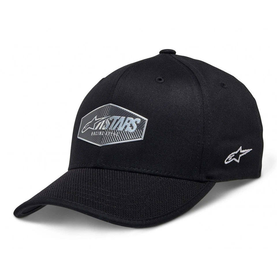 Alpinestars Emblem Baseball Cap Curved Bill Flexfit Hat Black