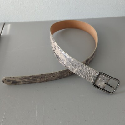 Kenneth Cole Men's Size 34 Belt NEW Italian Leather Snake Textured Classic Wide