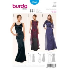 Burda Style Schnittmuster 6866 Damen figurbetonte Abend- & Brautkleider