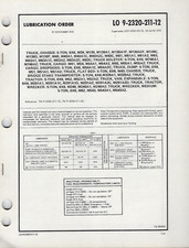 Historical Book Lube Order for Truck, 5 Ton, 6x6, M39 series
