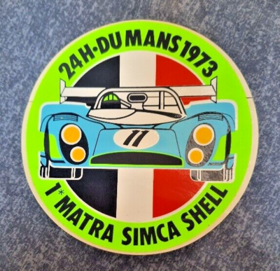 2 AUTOCOLLANT MATRA SIMCA CHRYSLER RACING TEAM 24 heures du MANS 1974 EUR 26,00 - FR