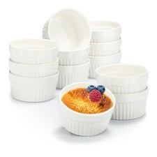 12x Soufflé Förmchen - Creme Brulee Schälchen aus Keramik - Ofenfeste Förmchen