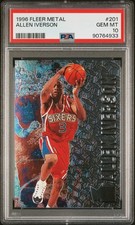 1996-97 Fleer Metal Allen Iverson #201 76ers PSA 10 GEM MT