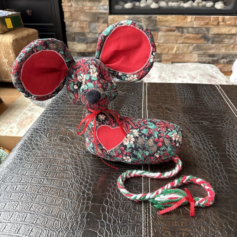 Handcrafted Weighted Christmas Mouse Door Stop Christmas Grandmacore CUTE