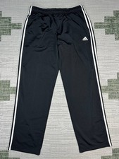 Adidas Track Pants Womens XL Black White Stripes Training