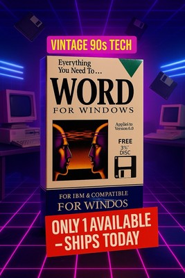Vintage 90s Microsoft Word 6.0 Training Set PC 3.5  Disc As Seen on TV