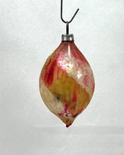 Vintage Antique End Of Day Mini Teardrop Feather Tree Glass Christmas Ornament 