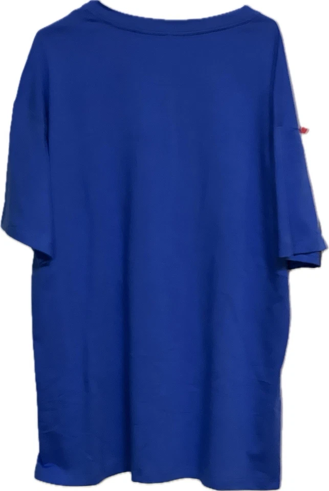 Camiseta de béisbol de Los Ángeles para hombre talla grande cuello en V azul con estampado blanco y rojo Foto 3 de 4