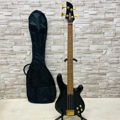 Fernandes FRB-75 Electric Bass Black Gold Active Bass Guitar with Soft Case Used