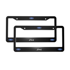 Ford 2 Pack Stainless Steel Rust-proof License Plate Frame Holder Black Ford 2 Pack Stainless Steel Rust-proof License Plate Frame Holder Black