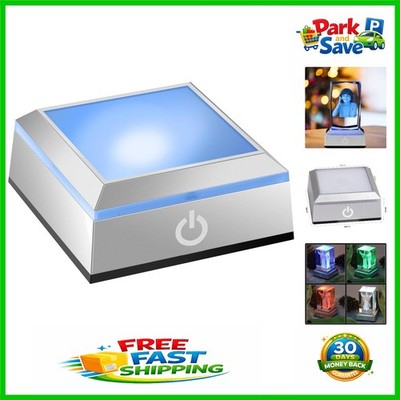 Colorful LED Stand for Crystal Glass Art - Flat Top, USB & Battery Powered