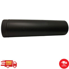 6 Inch Black Stove Pipe Snap-Lock Design Single Wall Steel 24-Gauge New