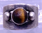 Vintage Sterling Silver Tigers Eye Modernist ring Erik Granit Finland size 4
