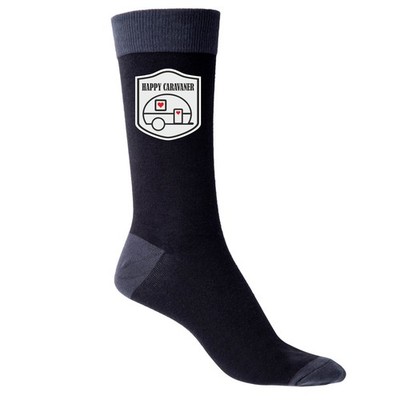 Happy Caravaning schwarze Herrensocken lustig Witz Geschenk für Mann