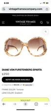 Vintage Diane von Furstenberg Sparta Made In France Tortoise Shell Frames DVF