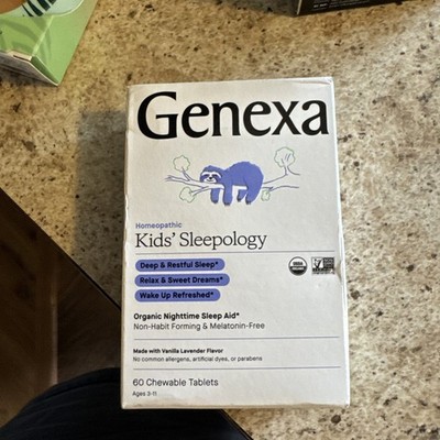Genexa Homeopathic Kids Sleepology Organic Sleep Aid 60 Tablets Exp 09/2028