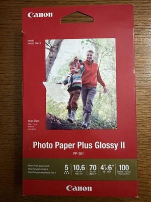 4  X 6  Canon Plus Glossy II PP-301 Inkjet Print Photo Paper - 100 Sheets.