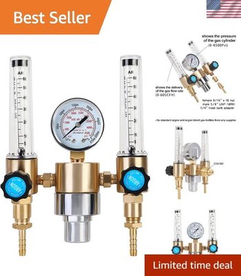 #ad Heavy Duty Dual Output Gas Regulator for MIG TIG 0 4500 PSI with Adapters $60.97