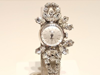 VINTAGE RARE LUXURY LADIES GERMANY MECHANICAL WATCH BRACELET''CLIPPER''WITH STONES