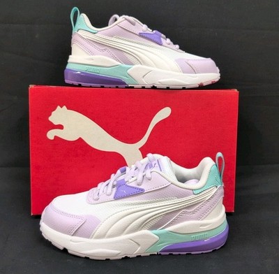 Puma Vis2k Soft Foam Sneakers Kids Optimal Comfort Shoes US 1C White Lilac