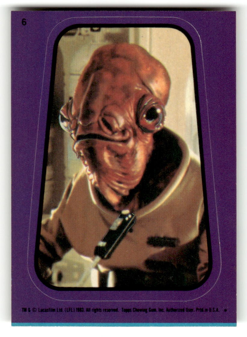 1983 Topps Star Wars: Return of the Jedi #6a Admiral Ackbar Stickers