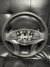 16-18 Cadillac Ct6 Jet Black Leather Steering Wheel Oem 27k Miles 84016902