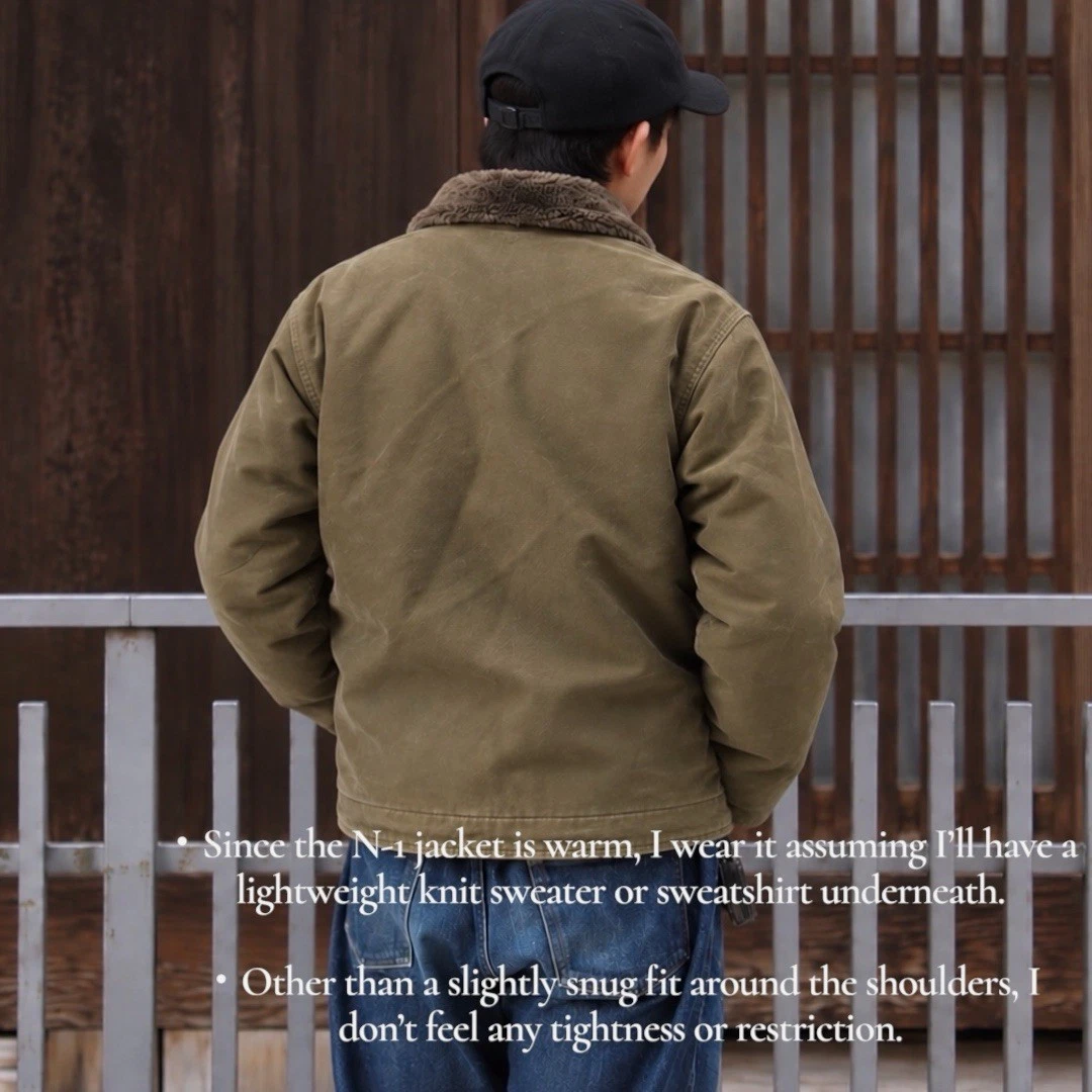 Buzz Rickson's N-1 Deck Jacket USN Navy Department Khaki Cotton Men's M - product detail image 3