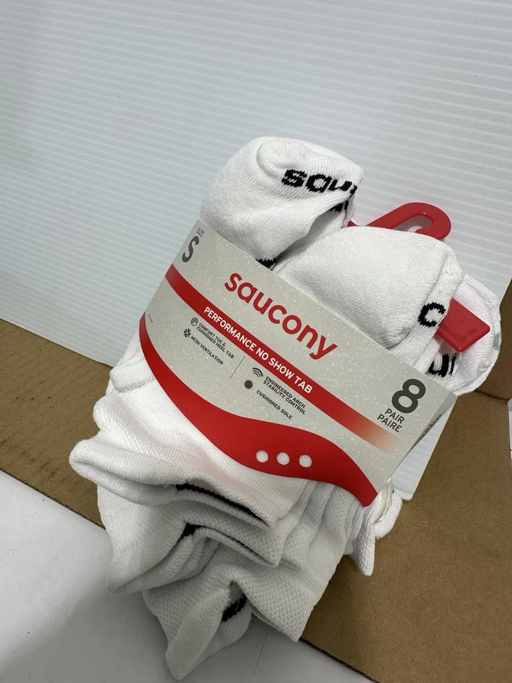 Calcetines deportivos Saucony para mujer RunDry Performance con lengüeta en el talón - pequeños 8 pares Foto 2 de 4