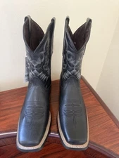 Texas Legacy Men’s Size 10.5 Black Leather Rodeo Cowboy Boots NIB
