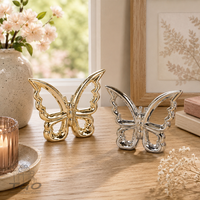 Formano Skulptur Schmetterling Aus Steingut Gold Silber 15X17Cm - 2Er Set-792440