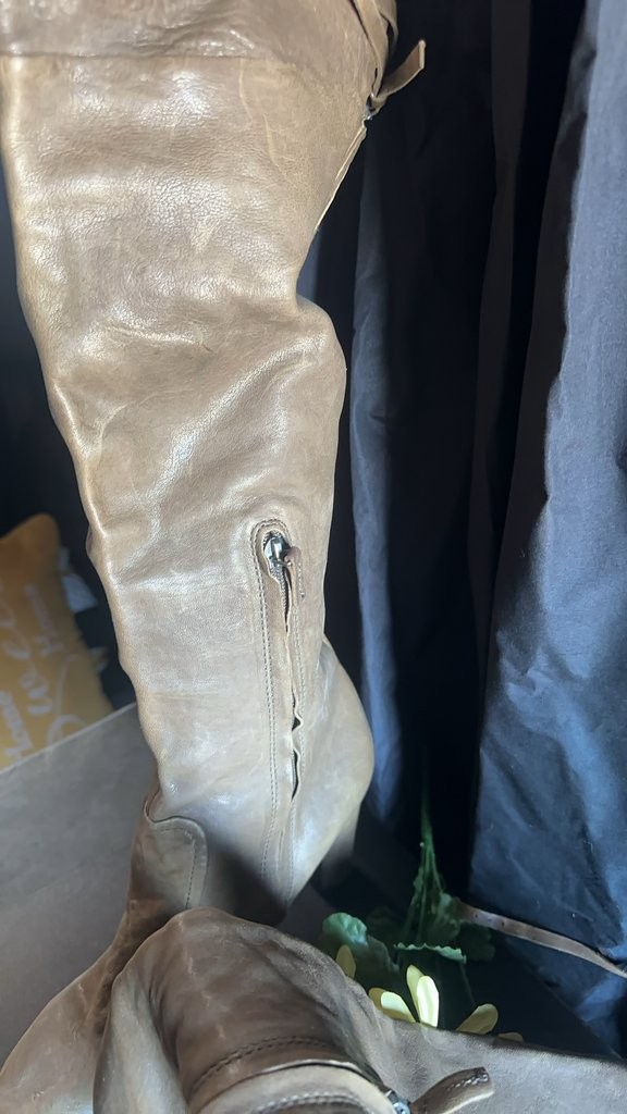 Vintage Tan Leather Over-the-Knee Boots - image 3