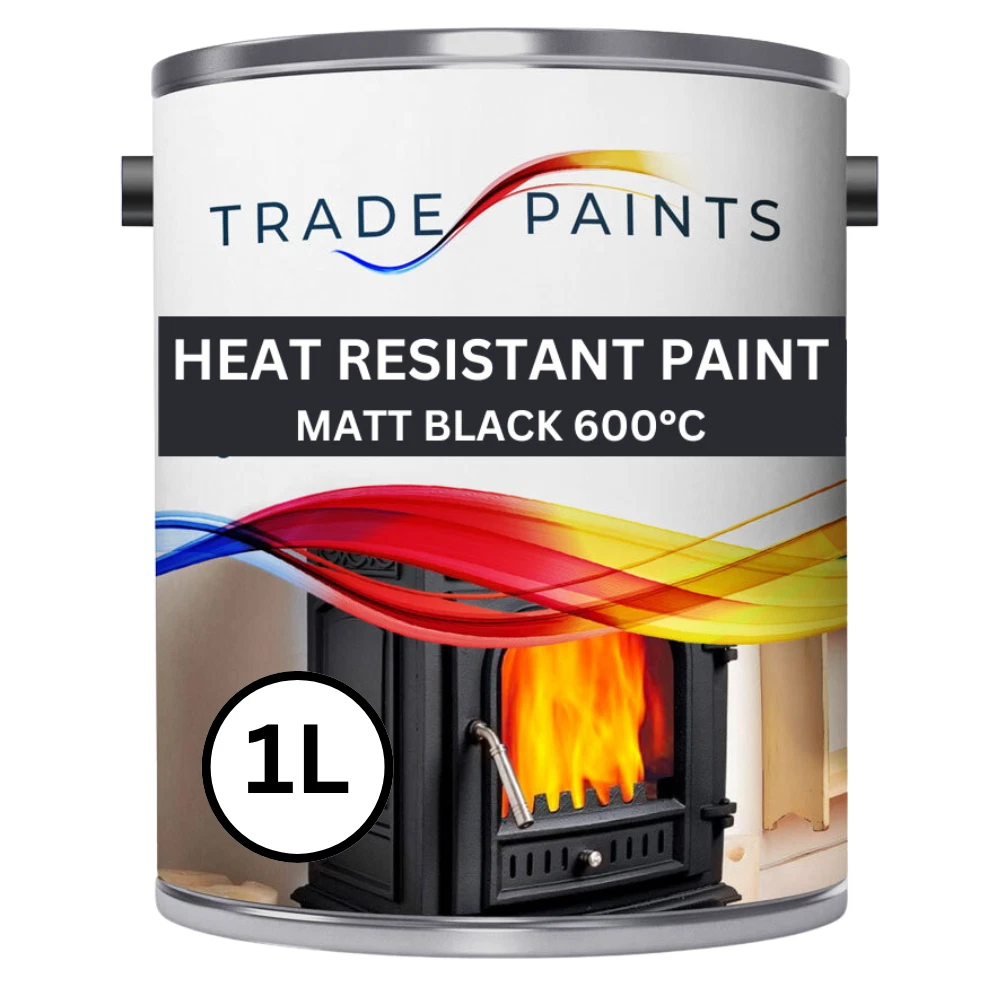 Pintura negra mate de alta temperatura 600°C para estufas, quemadores de leña y chimeneas
