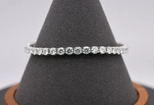 4MM, 7 inch Moissanite Tennis Bracelet GRA Certified Passes Diamond Tester 