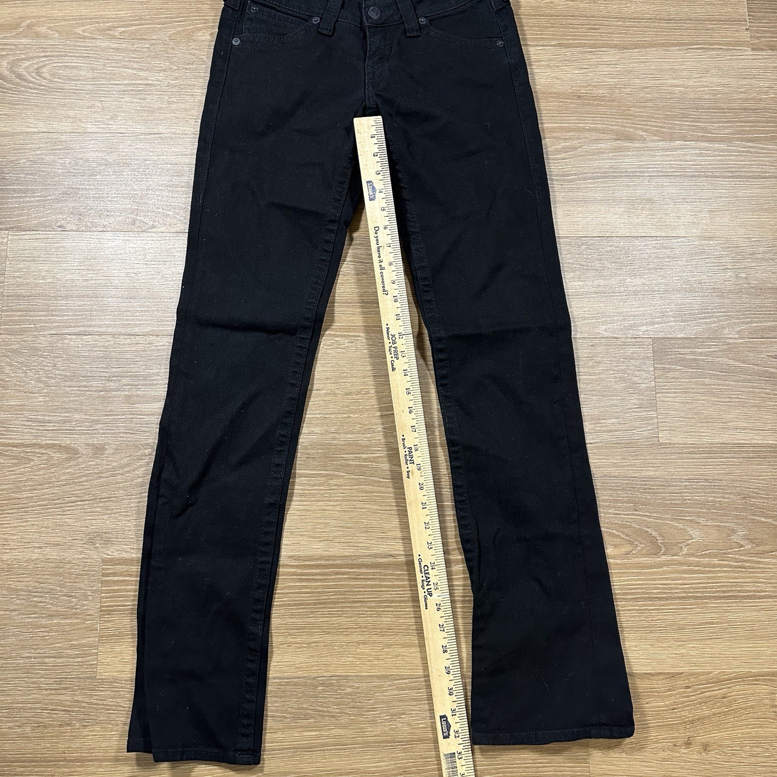 True Religion Billy Jeans Women’s 29 Black Straight Leg Flap Pockets Moto thumbnail 2