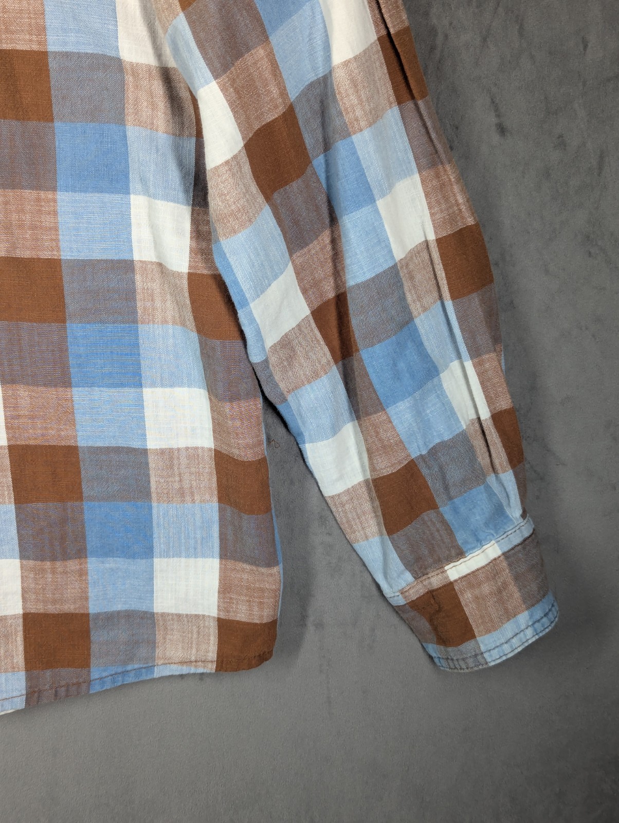 Wrangler Cotton Shirt Men's Size Medium Plaid Check Long Sleeve Button Down USA image 3