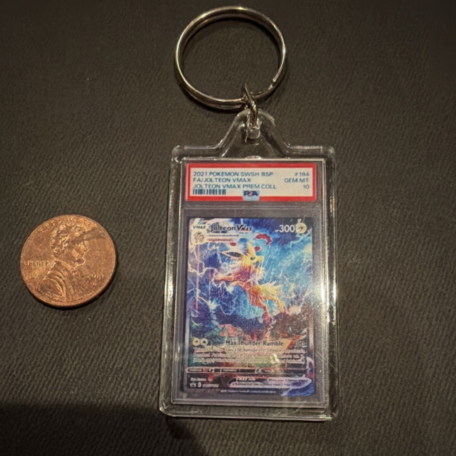 Rare Pokémon Jolteon VMAX Premium Collection PSA 10 Full Art Holo Promo Keychain
