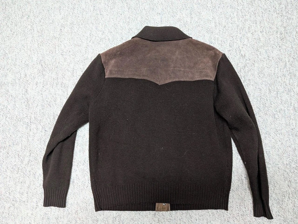 Suéter vintage años 70 MILLER cuero de vaca L acrílico tejido vaquero occidental 44 Foto 2 de 4