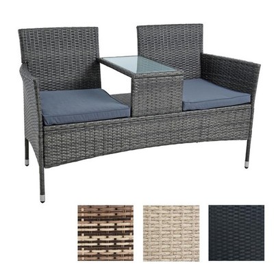 Polyrattan Gartenbank Bank Rattan Sitzbank 2-Sitzer Gartenmöbel Balkonmöbel