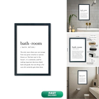 YWMZYKJGS Bathroom Quotes Wall Decor 16''×11'' Toile Restroom Rules Sign Funny