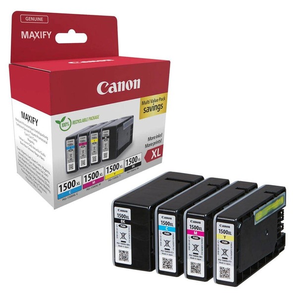 4 Original Druckerpatronen Canon PGI-1500 Xl Maxify Mb 2750 Schwarz Farbe-image