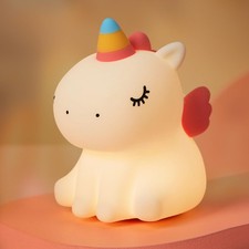 Unicorn Night Light, Squishy Cute Lamp, Dimmable Baby Bedroom Nightlight, Rec...