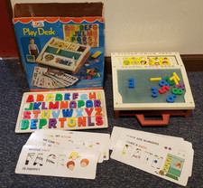 Vintage 1972 Fisher Price School Days Portable Play Desk 176 With Original Box