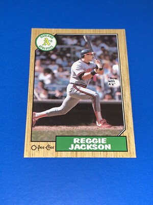 1987 O-Pee-Chee Reggie Jackson Baseball Card #300 Oakland Athletics