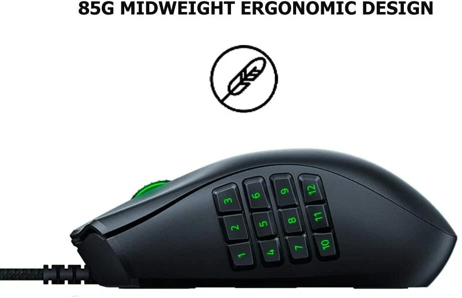 Razer Naga X Gaming Mouse 18,000 DPI Ergonomic 16-Button RGB MMO Black - Image 2 of 3