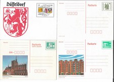 4 Postkarten mit eingedruckten Marken DDR,